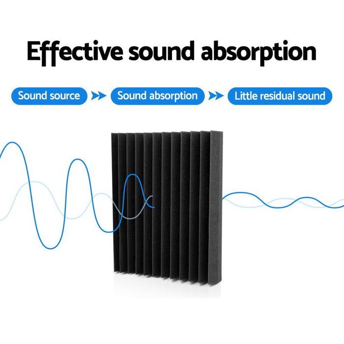 20pcs Studio Acoustic Foam Sound Absorption Proofing Panels 30x30cm Black Wedge