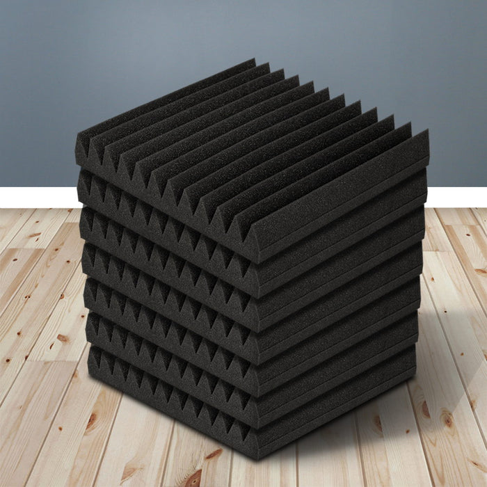 20pcs Studio Acoustic Foam Sound Absorption Proofing Panels 30x30cm Black Wedge