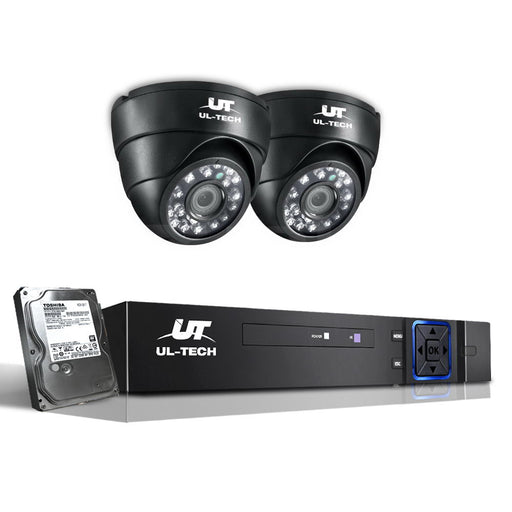 1080P Four Channel HDMI CCTV Security Camera 1 TB Black