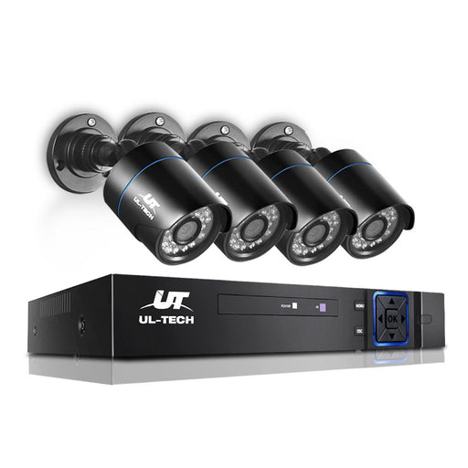 1080P Four Channel HDMI CCTV Security Camera Black