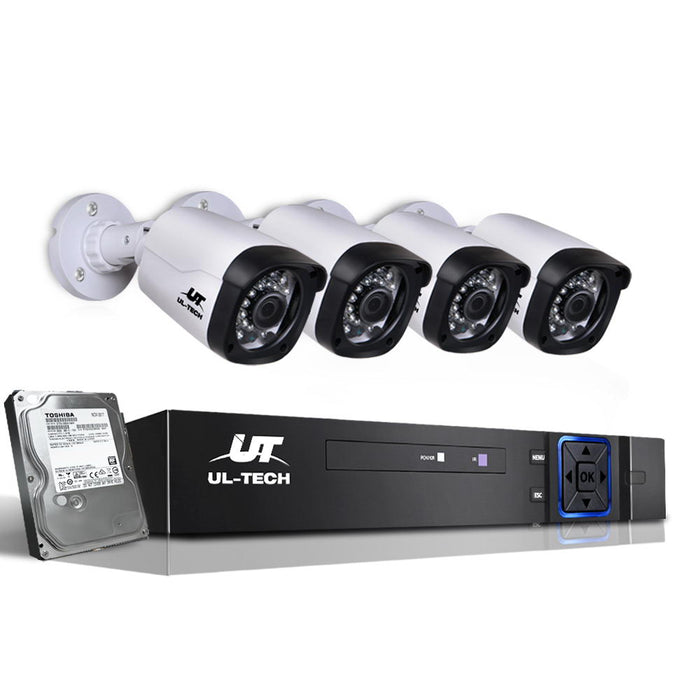 1080P Eight Channel HDMI CCTV Security Camera 1 TB White Black