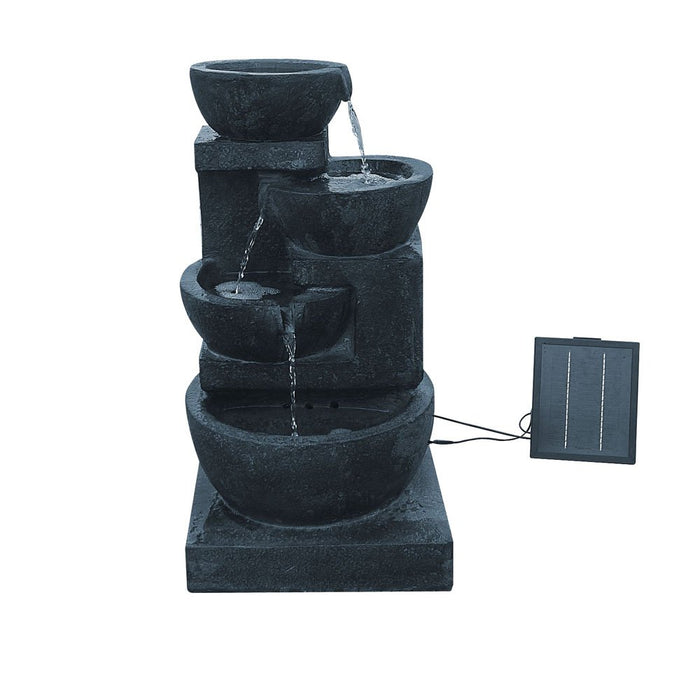 Gardeon 4 Tier Solar Powered Water Fountain with Light - Blue