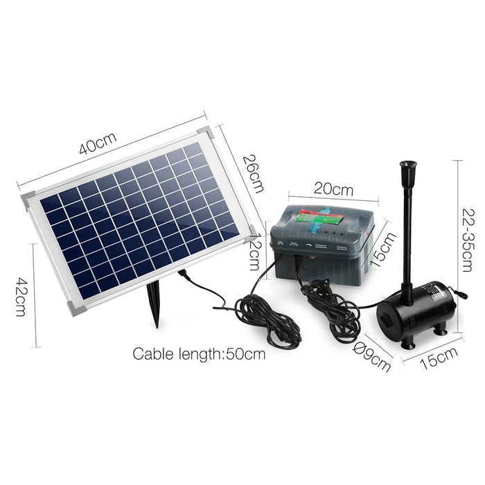 Gardeon 800L/H Submersible Fountain Pump with Solar Panel