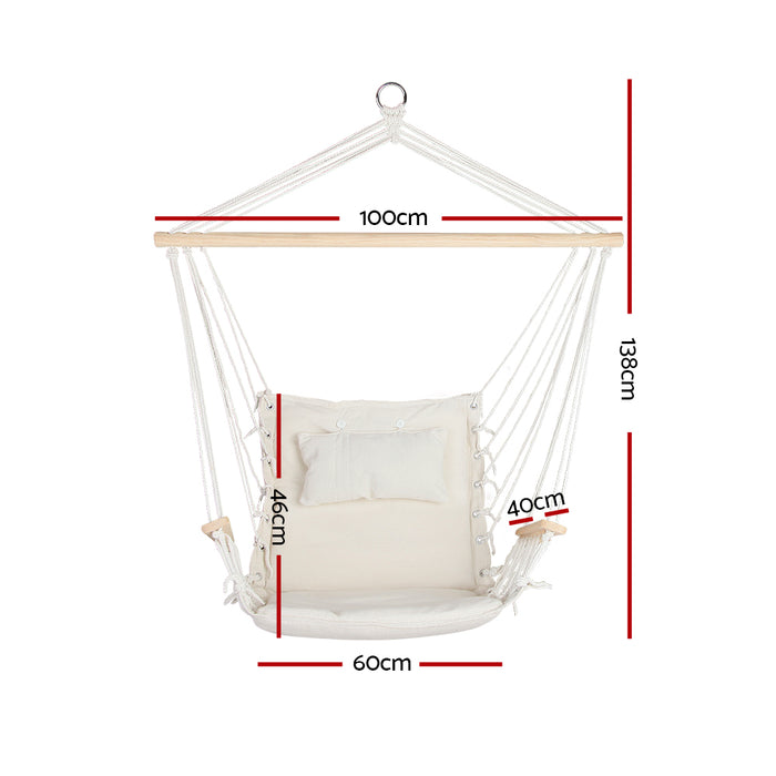 Gardeon Hammock Hanging Swing Chair - Cream