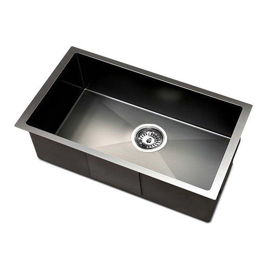 Black Kitchen Sink with Waste Strainer 30 x 45cm