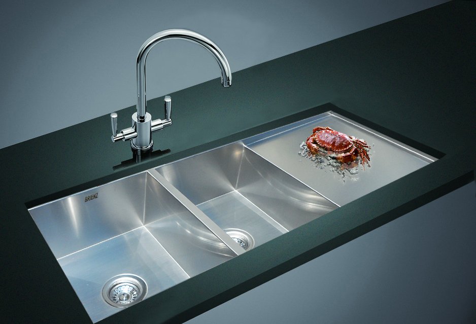 1160x460mm Handmade Stainless Steel Undermount / Topmount Kitchen Laundry Sink with Waste