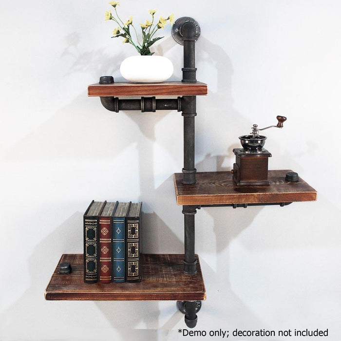 Artiss Display Shelves Bookshelf Pipe Shelf Rustic Industrial Floating Wall Shelves DIY Brackets