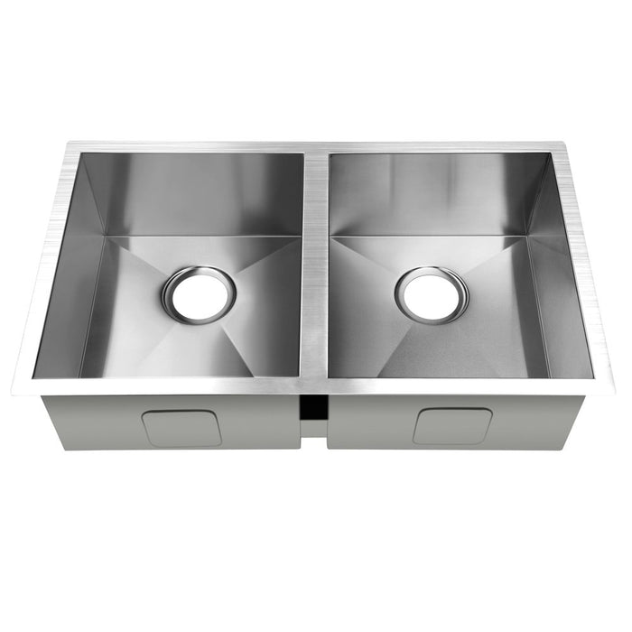 Cefito Stainless Steel Kitchen Sink 770X450MM Under/Topmount Laundry Double Bowl Silver